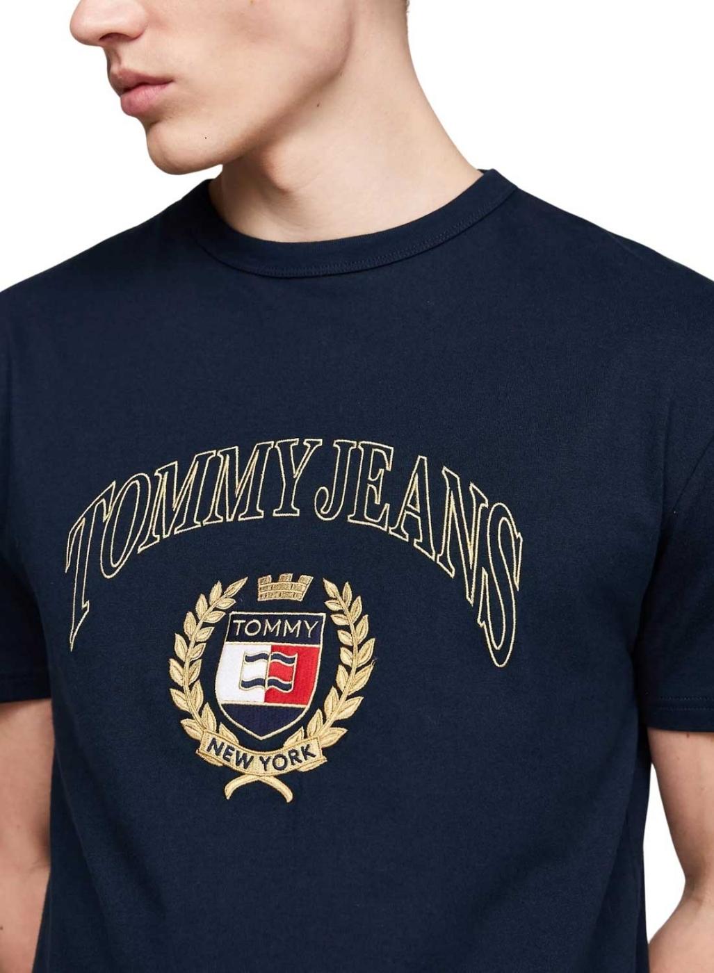 Camiseta Tommy Hilfiger Gold Crest azul marino para homem