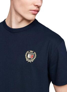 Camiseta Tommy Hilfiger Crest Flag azul para homem