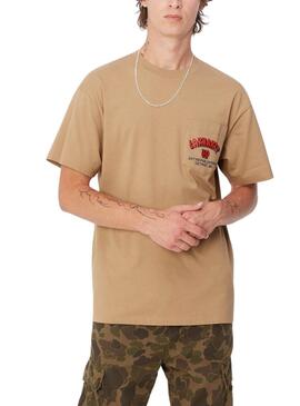 Camiseta Carhartt Super Tired em tom tostado para homem.