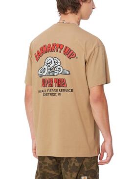 Camiseta Carhartt Super Tired em tom tostado para homem.