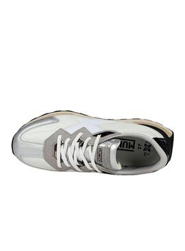 Sapatos Munich Soku 16 branco e prateado para mulher