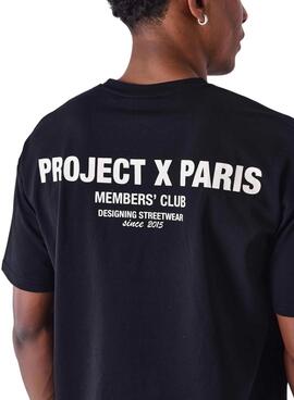 Camiseta Project x Paris Clássica preta para homem.