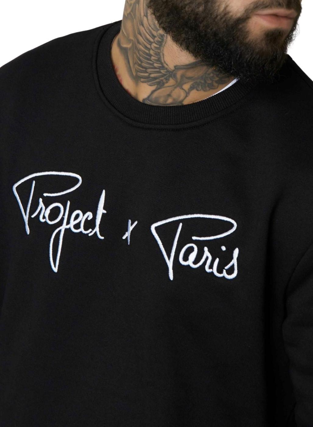 Moletom Project x Paris Embroidery Logo preto para homem