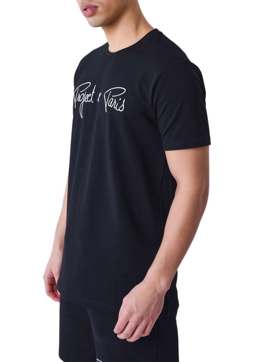 Camiseta Project x Paris Embroidery Logo preto para homem