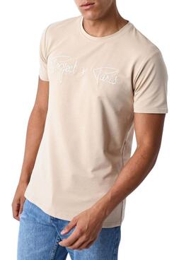 Camiseta Project x Paris Embroidery Logo bege para homem