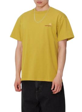 Camiseta Carhartt American Script ocre para homem