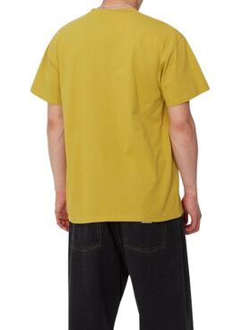 Camiseta Carhartt American Script ocre para homem