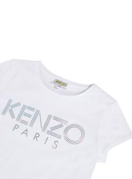 T-Shirt Kenzo Logo JG Branco para Menina