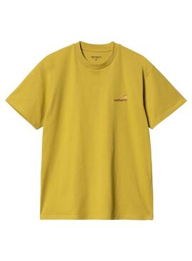 Camiseta Carhartt American Script ocre para homem