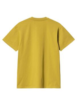 Camiseta Carhartt American Script ocre para homem