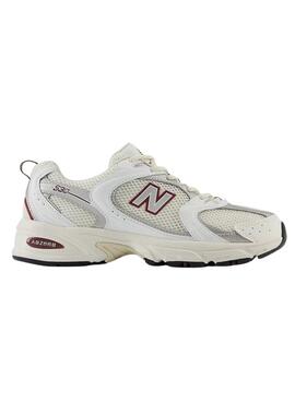 Sapatilhas New Balance 530 branco e grená para mulher