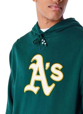 Moletom New Era Oakland Athletics verde para homem e mulher