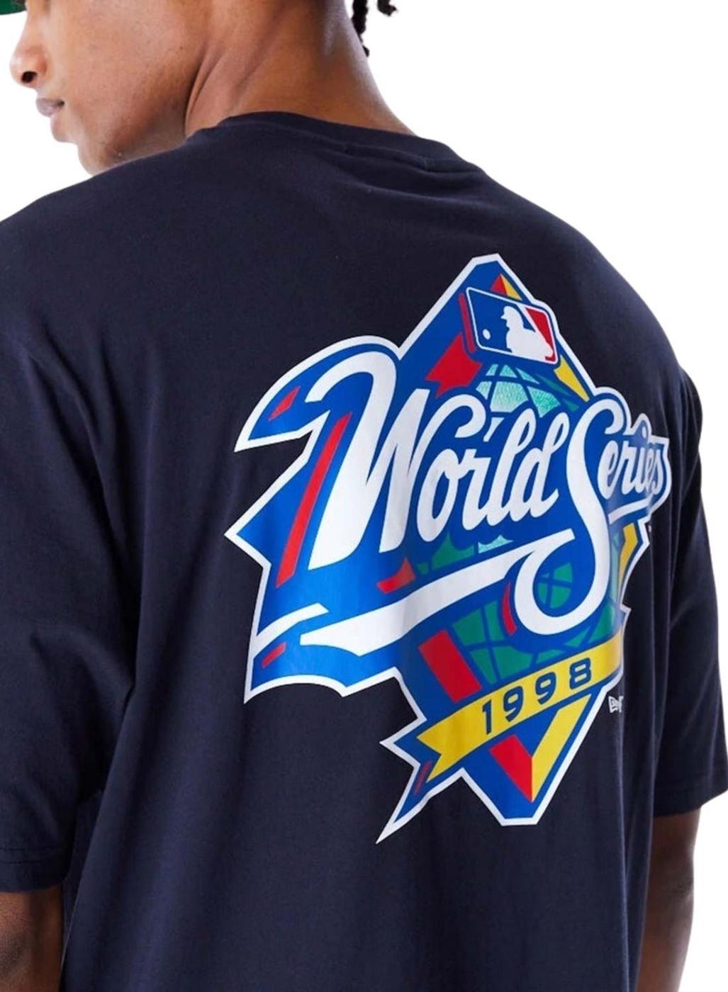 Camisa New Era World Series azul marinho para homens.