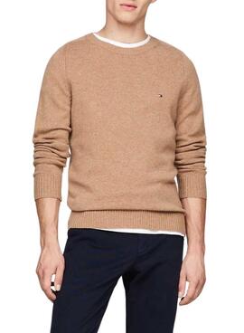 Camisola Tommy Hilfiger Lambswool de cor bege para homem.