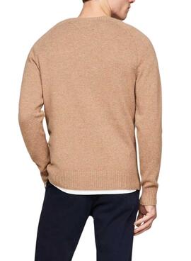 Camisola Tommy Hilfiger Lambswool de cor bege para homem.