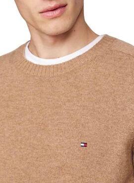 Camisola Tommy Hilfiger Lambswool de cor bege para homem.