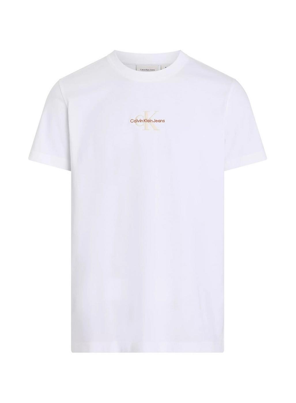 Camiseta Calvin Klein Jeans Monologo branca para homem