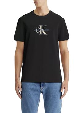 Camiseta Calvin Klein Jeans Monologo preto para homem