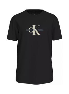 Camiseta Calvin Klein Jeans Monologo preto para homem