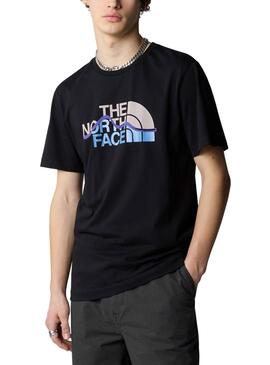 Camiseta The North Face Mountain Line preta para homem