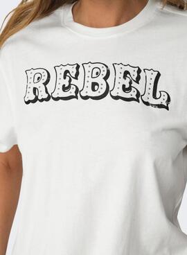 Camiseta Only Dolla rebel branca para mulher