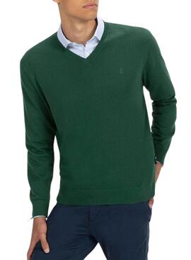 Jersey El Pulpo Decote em V Mistura verde para homem