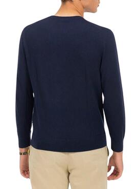 Camisola El Pulpo Básica Cashmere azul-marinho para homem