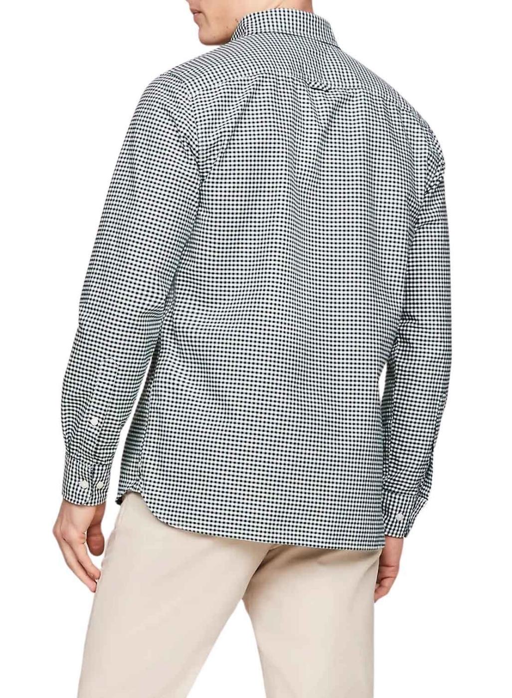 Camisa Tommy Hilfiger Gingham verde e branco para homem