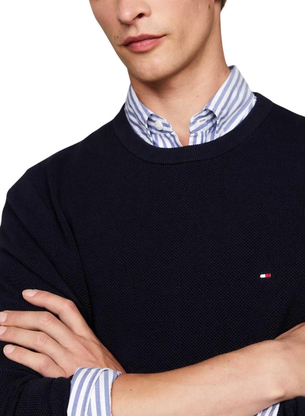 Camisola Tommy Hilfiger Essential azul marinho para homem