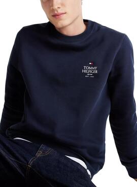 Sudadera Tommy Hilfiger Stack azul marinho para homem