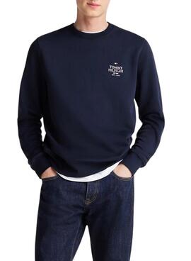 Sudadera Tommy Hilfiger Stack azul marinho para homem