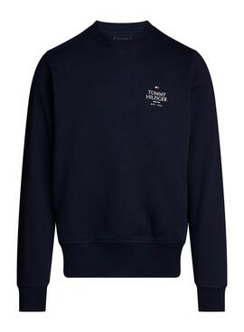 Sudadera Tommy Hilfiger Stack azul marinho para homem