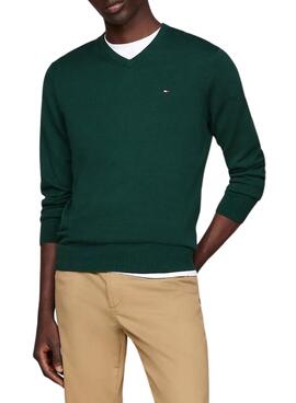 Camisola Tommy Hilfiger Essential verde para homem