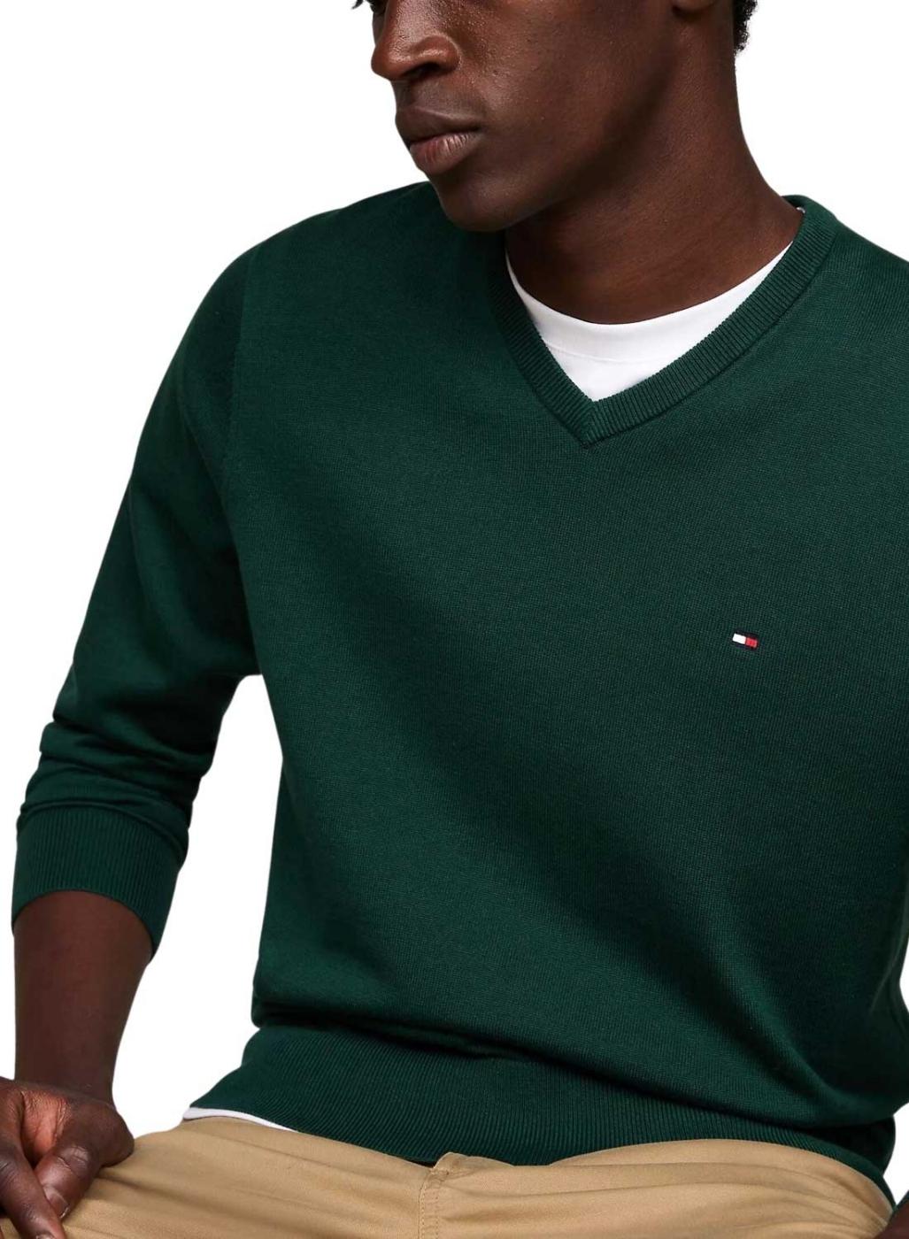 Camisola Tommy Hilfiger Essential verde para homem