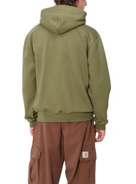 Moletom com capuz Carhartt verde para homem