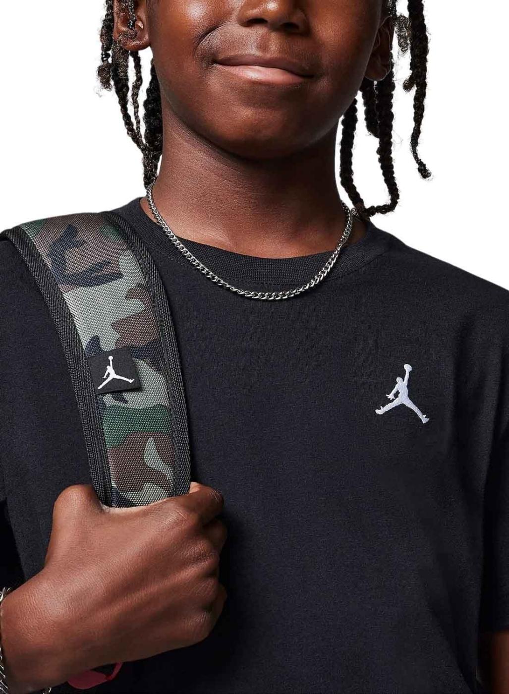 Camiseta Jordan Jumpman Air preta para menino e menina