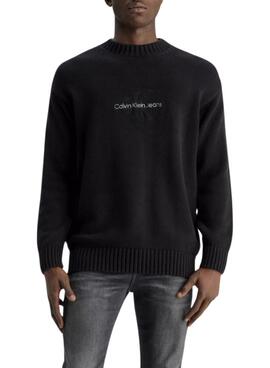 Jersey Calvin Klein Jeans Monologo preta para homem.