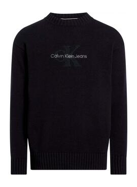 Jersey Calvin Klein Jeans Monologo preta para homem.