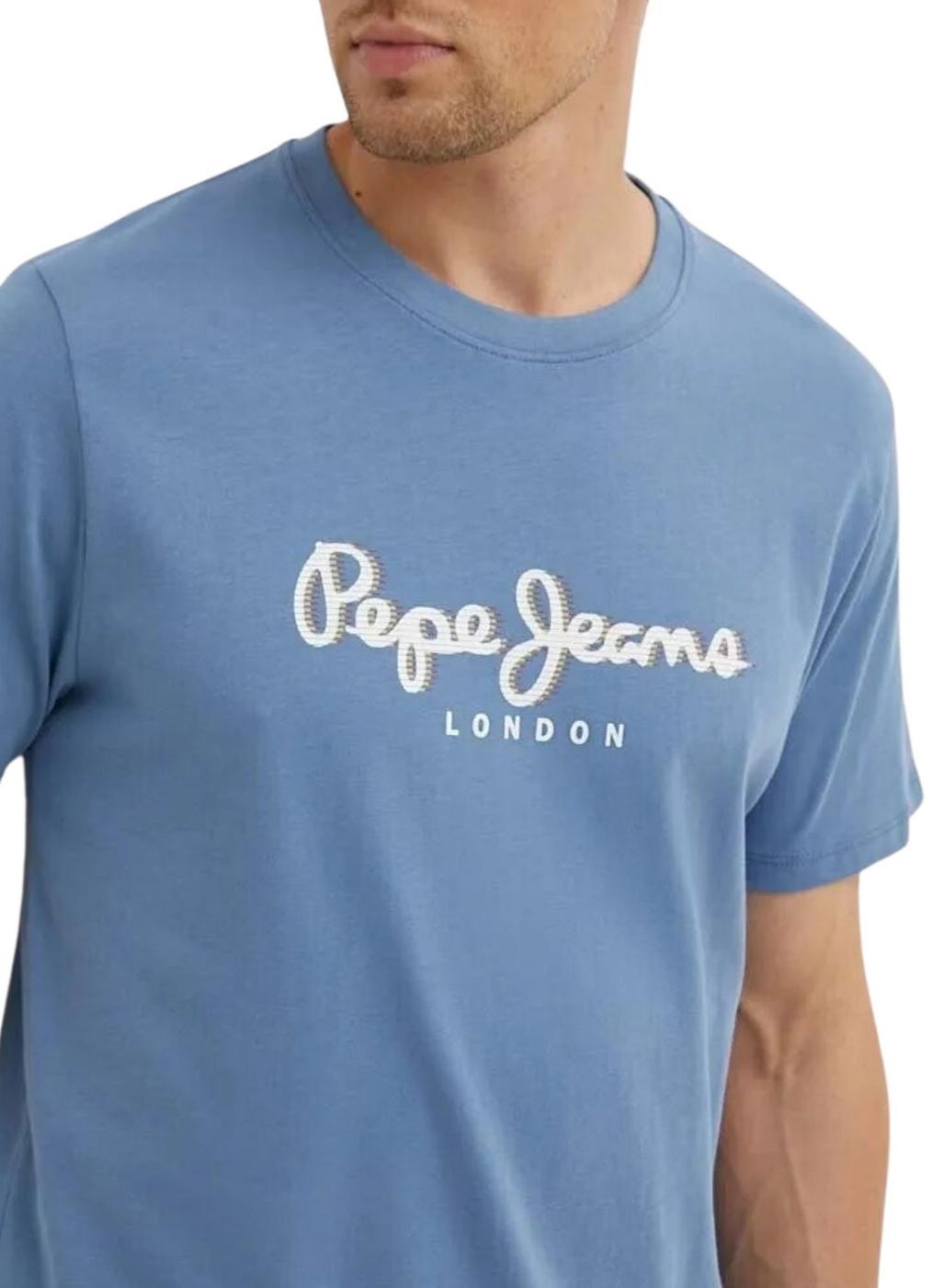 Camiseta Pepe Jeans Abel azul para homem