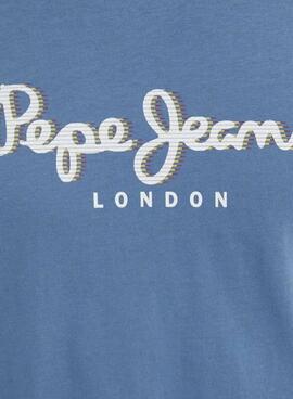 Camiseta Pepe Jeans Abel azul para homem