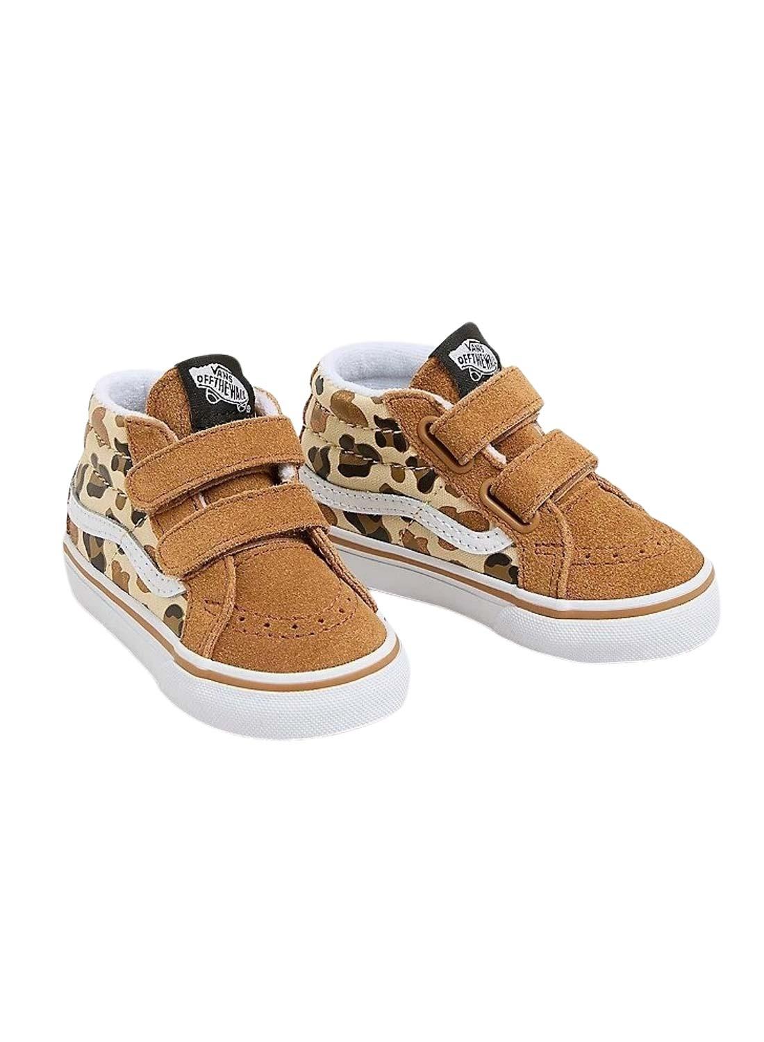 Tênis Vans SK8 Mid Leopard para menina em camel