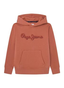 Moletom Pepe Jeans Lamonty com capuz marrom para criança