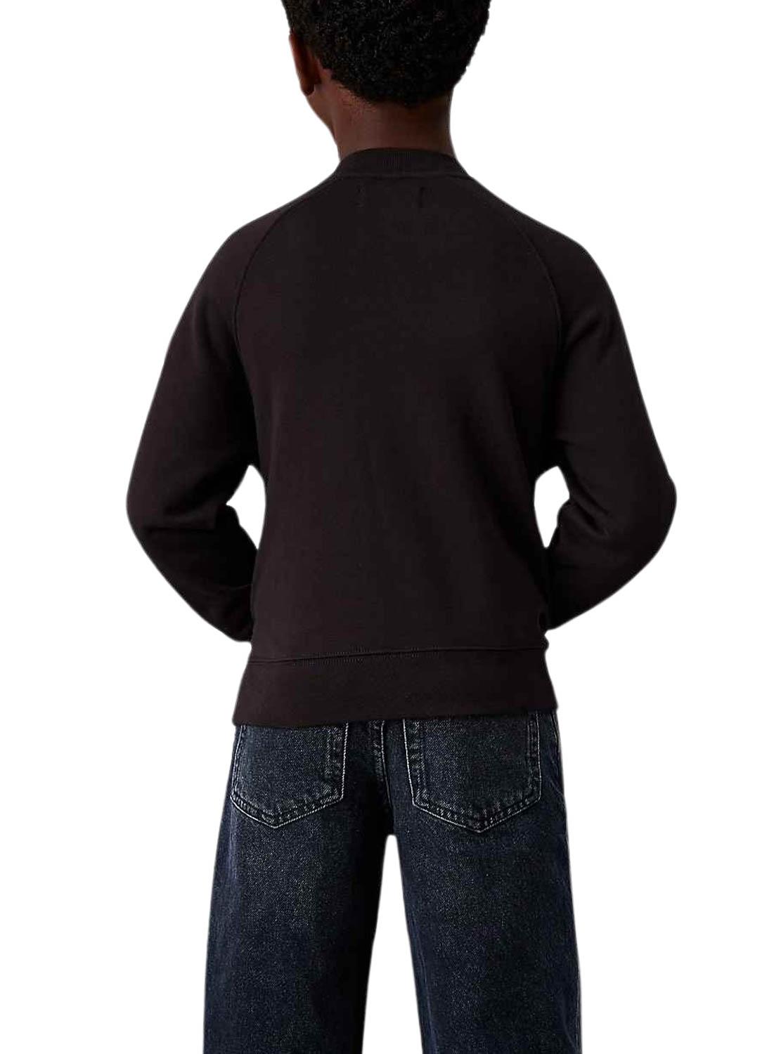 Moletom Calvin Klein Jeans Fleece preto para meninos