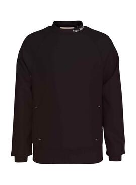 Moletom Calvin Klein Jeans Fleece preto para meninos