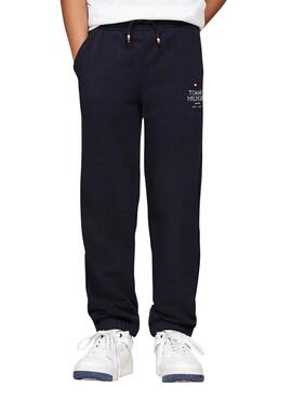 Calças jogger Tommy Hilfiger Puff azul-marinho para menino