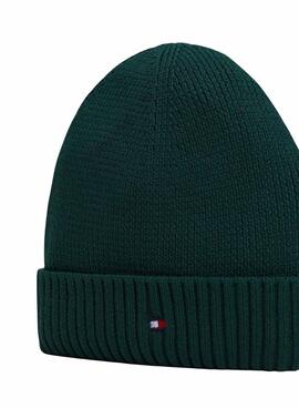 Gorro Tommy Hilfiger Small Flag verde para crianças