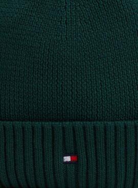 Gorro Tommy Hilfiger Small Flag verde para crianças