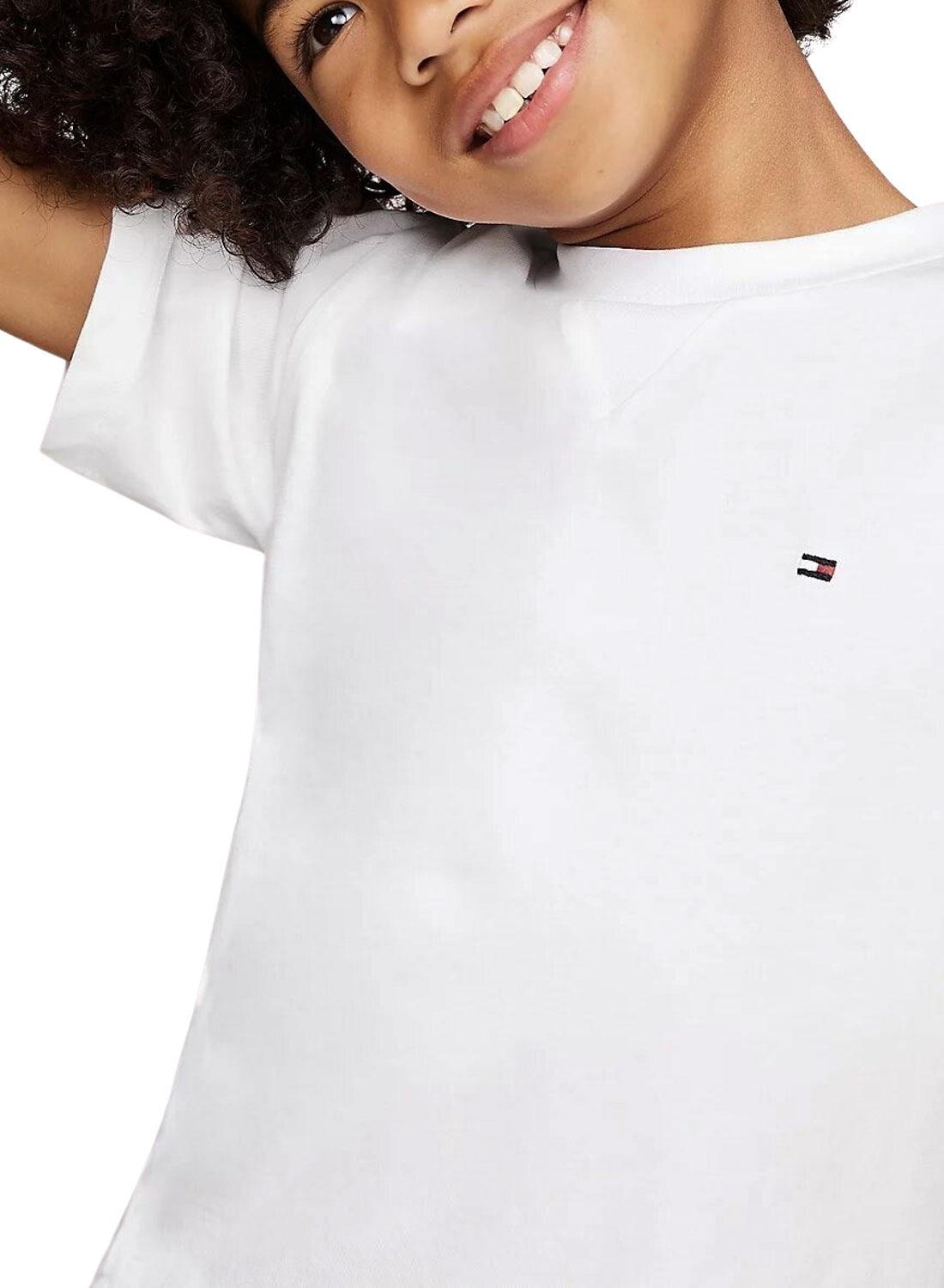 Camiseta Tommy Hilfiger Essential branca para menino