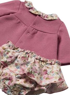 Conjunto Mayoral de calções e sweatshirt de flores para bebé