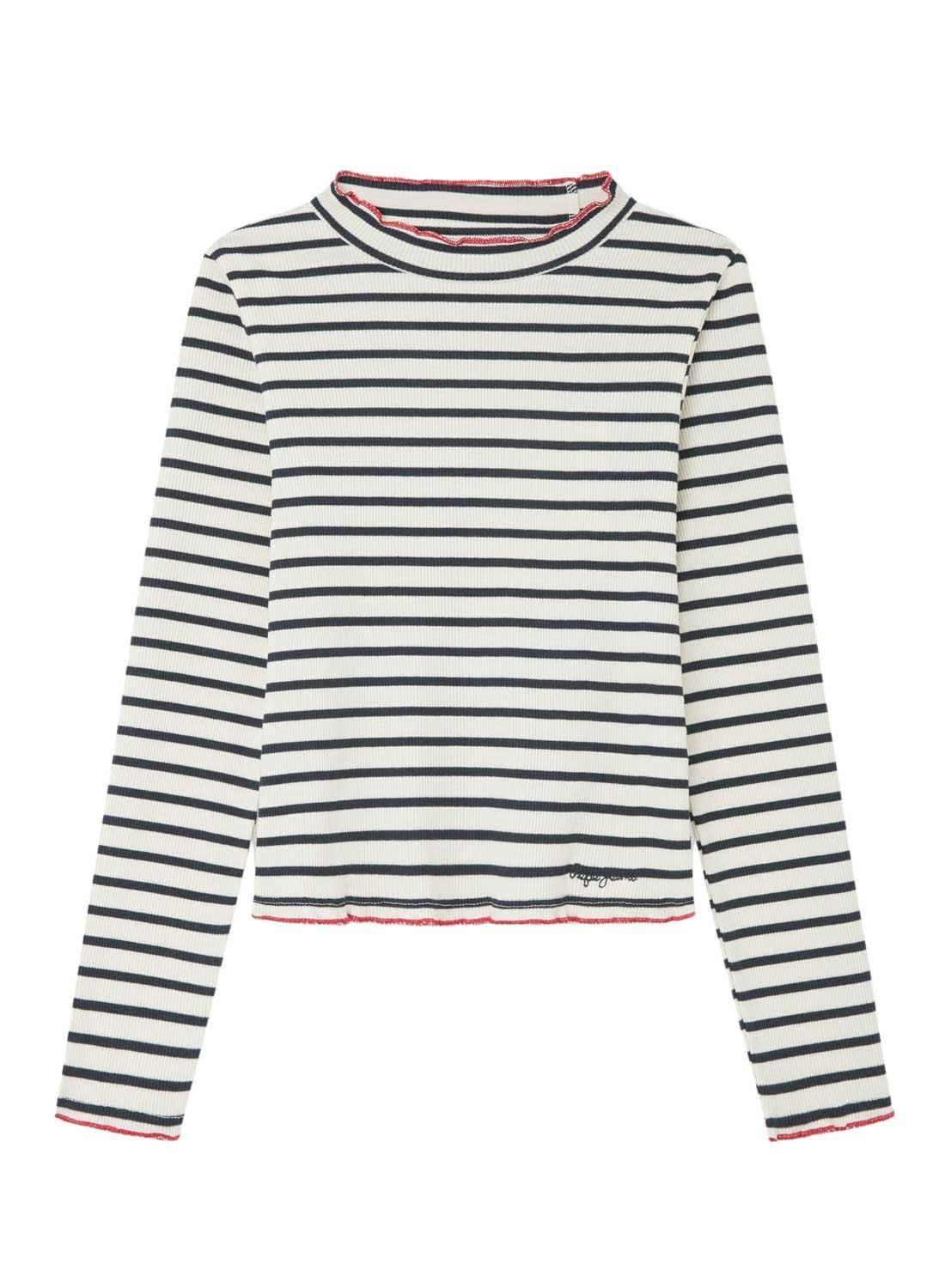 T-shirt Pepe Jeans Tallulah com listras brancas